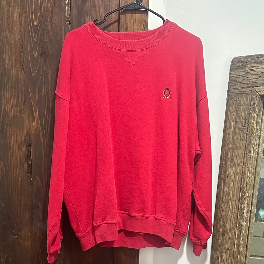 Vintage Tommy Hilfiger Vibrant Red Crewneck Sweatshirt
